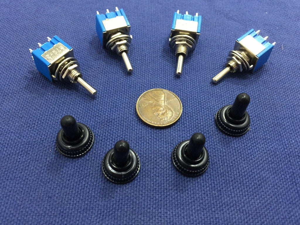 4x waterproof Blue On Off On Momentary Mini Toggle Switch 1/4 3A 250V 6A 125V C8
