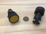 2 Piece Yellow Momentary PUSH BUTTON SWITCH normally open closed 22mm on off A11