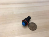2 Pieces Blue latching 10mm hole Self-locking Push Button Switch ON/OFF C31