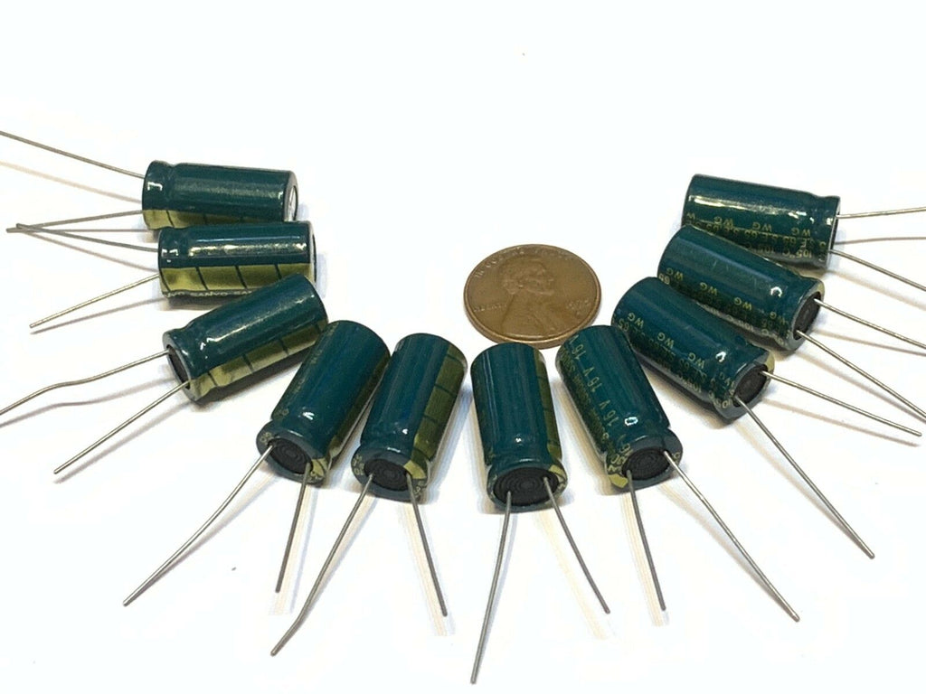 10 Pieces Green 3300uF 16V Electrolytic Capacitor Aluminum Radial B27