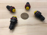4 Pieces Yellow latching 10mm hole Self-locking Push Button Switch ON/OFF C31