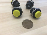 4  Pieces Yellow small N/O Momentary 16mm push button Switch round 12v on off C6