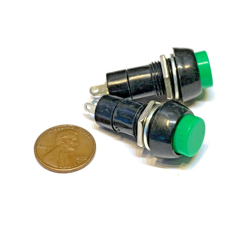 2 Pieces Green Latching PUSH BUTTON SWITCH DC 6A N/O normally open on/off C30
