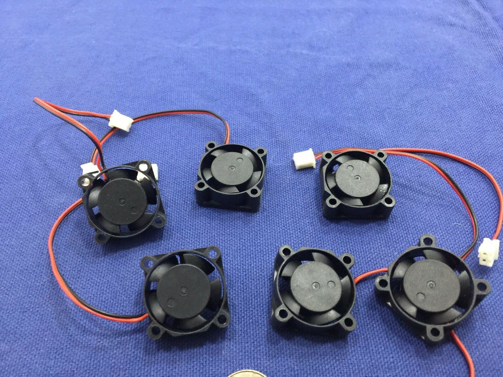6 Pieces BXR 25mm x 25 x 10 Brushless Cooling Fan small micro Flow CFM 12V c11