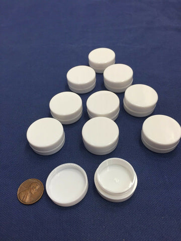 10x White  JAR cosmetic container 2g Small Round Bottle plastic storage B26