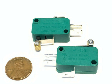 2 Pieces Green kw1-103 limit switch roller SPDT Snap Action LOT bulk  NC NO A13
