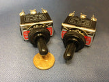 2 Pieces Black Waterproof boot cap DPDT momentary Toggle switch 2x ON/OFF/ON amp