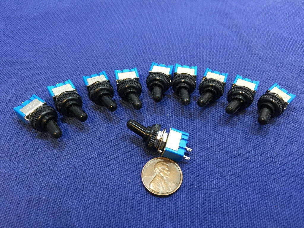 10 Pieces Waterproof boot Toggle Switch SPST MTS-101 6mm 1/4 small on/off on b12