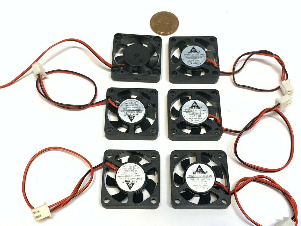 6 Pieces Fan small 3cm 7mm 12v 3007 30mm cnc blow brushless GDSTIME 2pin v6 A31