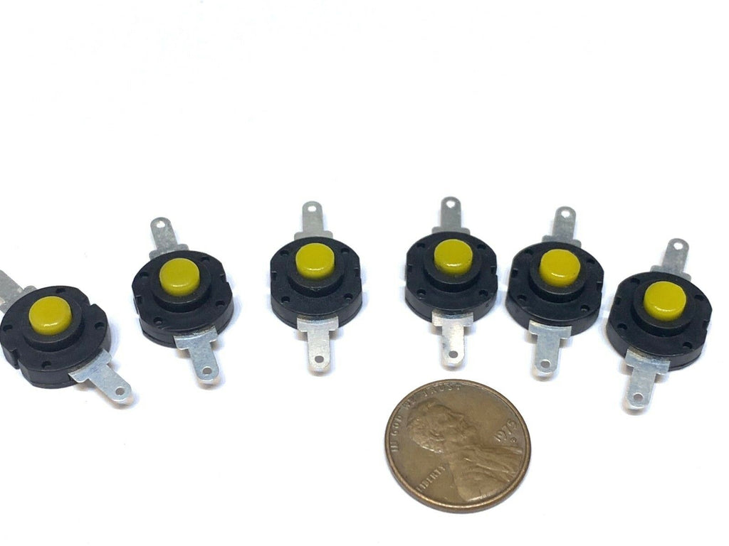 6 Pieces Yellow  Flashlight Button Latching Tactile Switch on Micro on/off B28