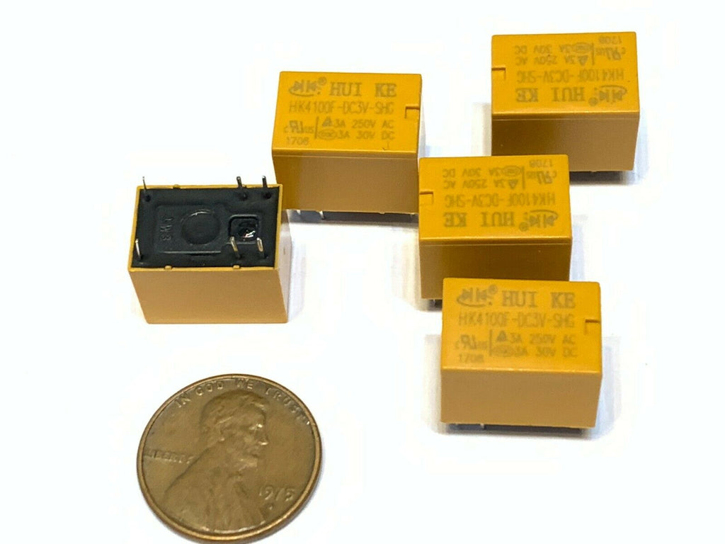 5 Pieces yellow HK4100F-DC3V-SHG  3A 6pin 250VAC 3v small Relays  A20