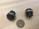 2 Pieces Black small N/O Momentary 16mm push button Switch round 12v on off C18