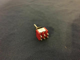5 pieces RED Waterproof Momentary Mini Toggle Switch (ON)-OFF-(ON) 6 pin 1/4 A5