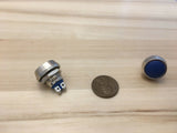 2 Pieces Blue Metal N/O 12mm Round Momentary 12v Push Button Switch 250v C27
