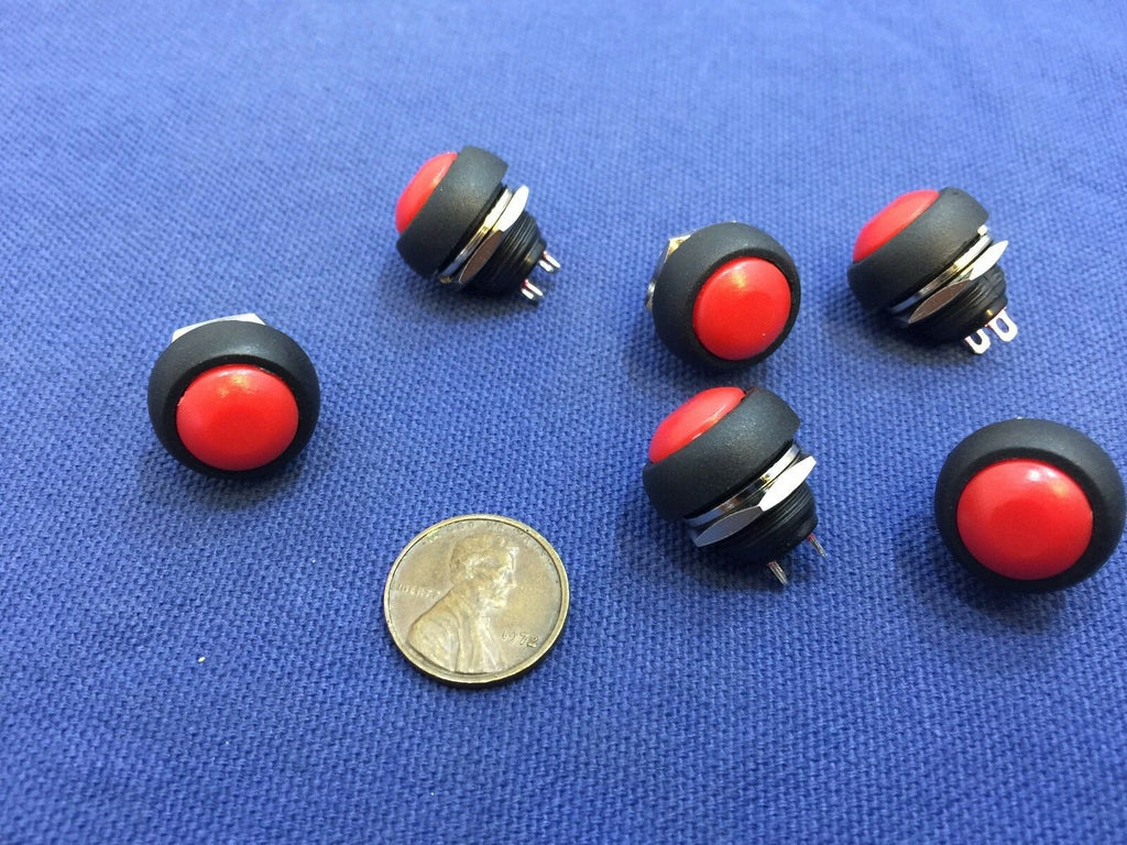 6 Pieces N/O  12mm Round Momentary Push Button Switch 3A 250VAC A3
