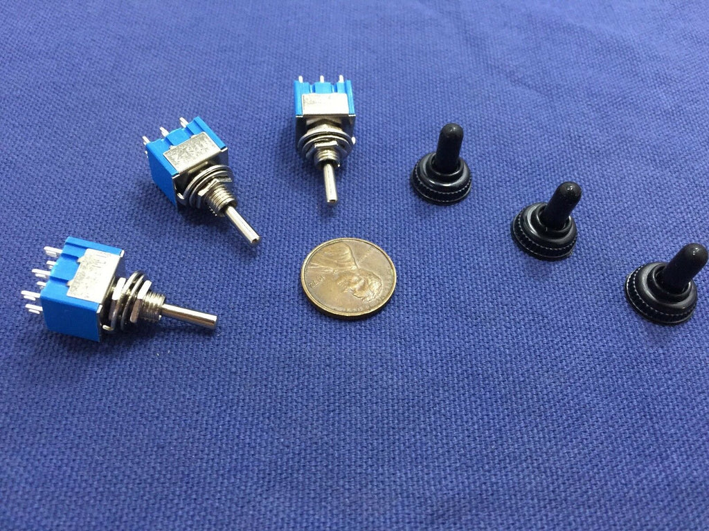 3x waterproof Blue On Off On Momentary Mini Toggle Switch 1/4 3A 250V 6A 125V C8