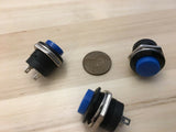 3 Pieces Blue small N/O Momentary 16mm push button Switch round 12v on off C18