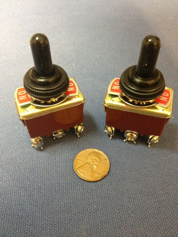2 Pieces RED Waterproof boot cap DPDT momentary Toggle switch 2x ON/OFF/ON 30a