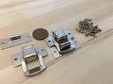 2 Crome square silver hasp small box hardware lock latch latches catches C24