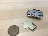 2 Pieces - Silver clasp Mini latch lock small hook metal purse DIY 32x20mm C30