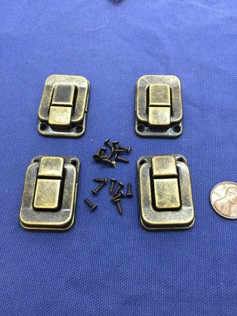 4 Pieces vintage style small box hardware lock latch box latches box catches B13