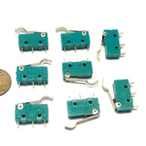 8 Pieces Green hump N/C N/O normally Micro Limit Switch Lever 125v 3a amp 5A c37