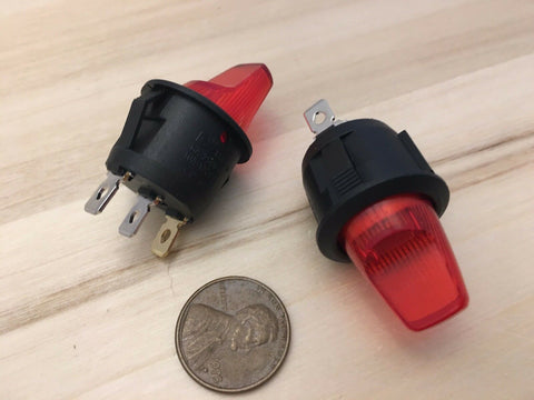 2 Pieces RED LED 10A ON-OFF Toggle Switch 12v illuminated lamp on off 3 pin C29