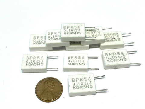 10 Pieces 5W 0.1 ohm 0.1R BPR56 Ceramic Cement Resistor Wirewound A19
