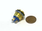 Yellow metal high round N/O Momentary 16mm push button Switch round on off A26