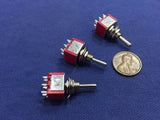 3 Pieces Momentary Mini Toggle Switch (ON)-OFF-(ON) 6 pin 12vdc dpdt 1/4  A5