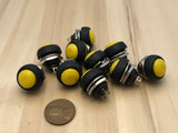 10 yellow Normally open ON/Off SPST Momentary Round Push 12mm Button Switch c10