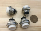4 Pieces White 16mm MOMENTARY N/O normally open PUSH BUTTON SWITCH DC on/off C24
