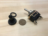 1 Piece Black waterproof cap On Off 2 pin SPST Metal Toggle Switch 15a 1/2 c19