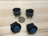 4 Pieces BLUE 12V LED Rocker 16a 20mm switch on off 3pin lighted car boat C28