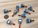 10 x RED Sleeve cap boot cap Blue On Off On Momentary Mini Toggle Switch 1/4 C8