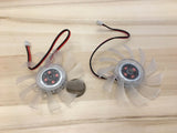 2 Pieces Clear FAN 12V 2Pin PC Video Graphics Card VGA Cooler Cooling 65mm C24