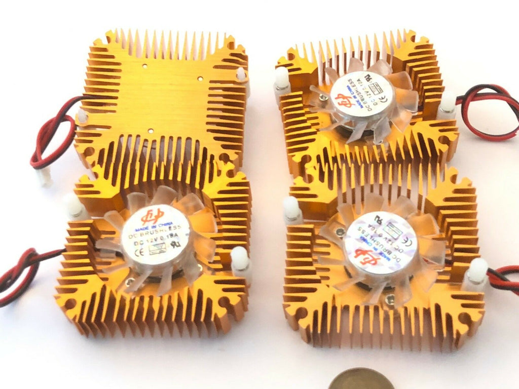 4 Pieces copper 12v 55mm 2PIN Aluminum Cooling Fan Heatsink Cooler VGA CPU A8