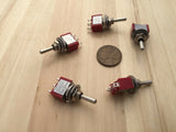 5 Pieces SPDT RED 3 Pins 12v Momentary 6mm Toggle Switch 5a 125v C35