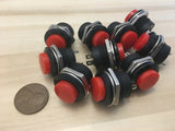 10 Pieces RED small N/O Momentary 16mm push button Switch round 12v on off C18