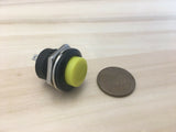 2 Pieces Yellow small N/O Momentary 16mm push button Switch round 12v on off C6