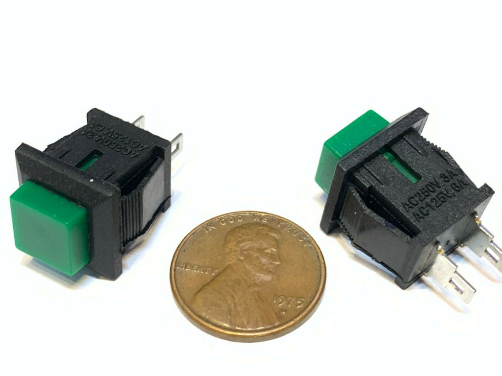 2 Pieces square Green DS-430 push button switch Latching normally open no A27