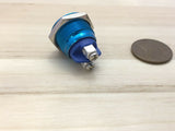 2 Pieces Light blue Metal N/O 16mm Round Momentary 12v Push Button Switch C34
