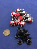 10 pieces RED Waterproof Momentary Mini Toggle Switch ON OFF ON 6 pin 1/4 A5