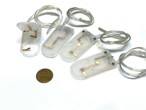 4 pieces Clear CR2032 Button Coin Battery Holder Case On Off Switch Wire A18