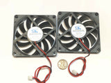 2 Pieces 8010s Gdstime 5V 2pin 80x80x10mm DC Cooling Fan large brushless C14