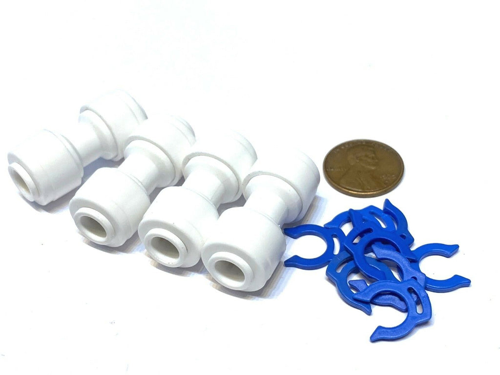 4 Pieces 1/4"(6.35mm) OD Water Valve Ro System Tube quick Connector fitting A15