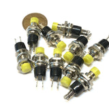 10 Pieces NC yellow normally closed Mini Push Button Momentary OFF ON Switch A2