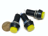 3 Pieces Yellow Latching PUSH BUTTON SWITCH DC 6A N/O normally open on/off C30
