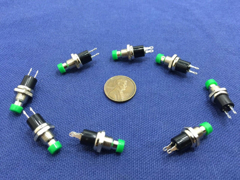 8 Pieces GREEN  Mini Push Button SPST Momentary N/O OFF-ON Switch 6mm FL6022 c1