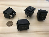 4 Pieces Black Rocker switch (on) off (on) 20a amp momentary 6 pin C33